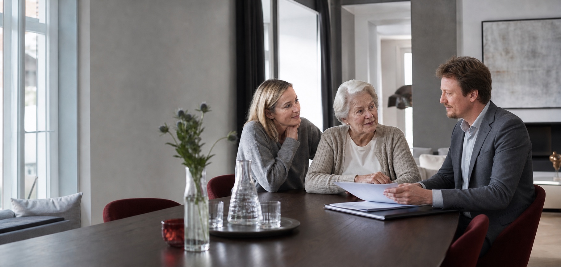Illustrative Darstellung einer persönlichen Pflegebesprechung
